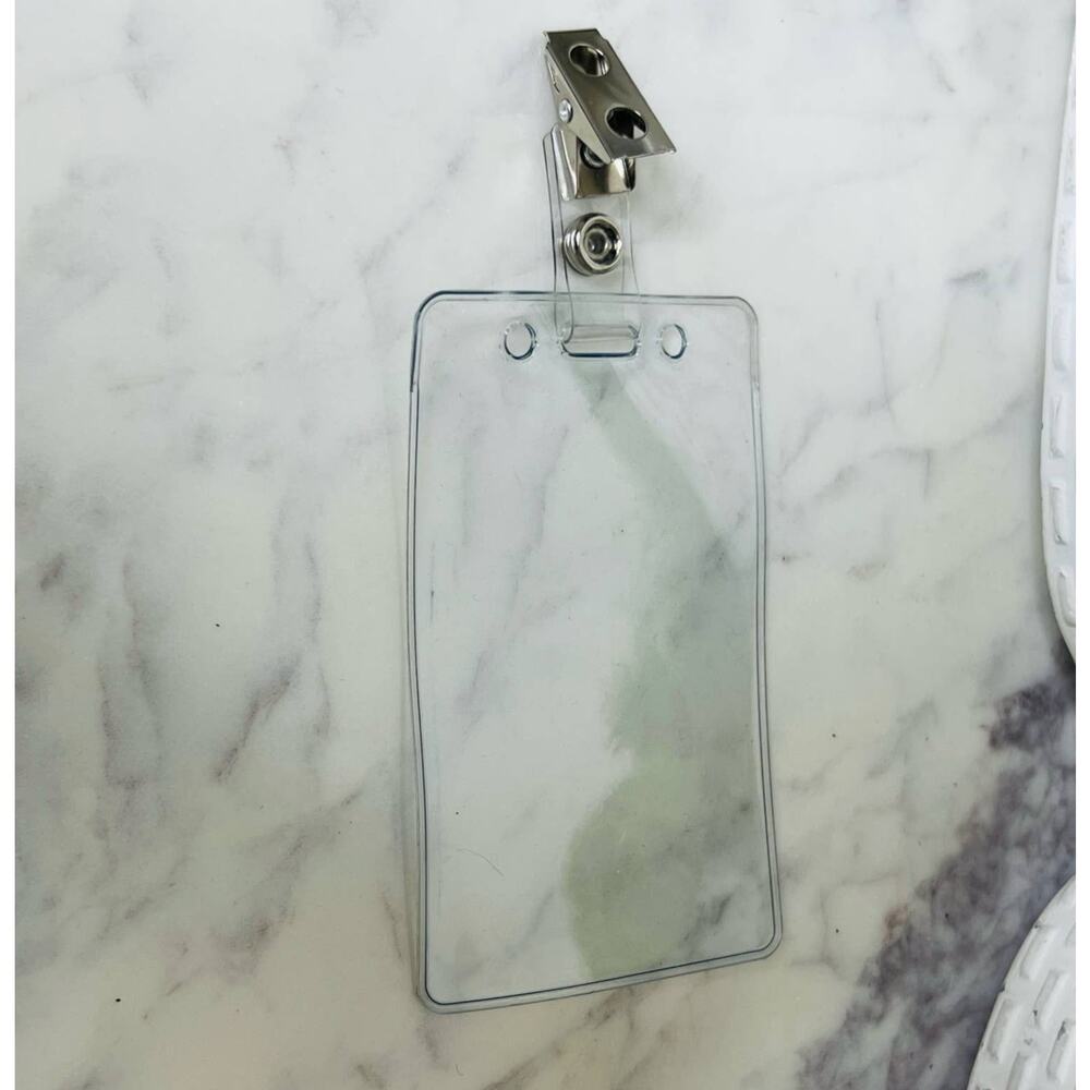 Clear Vertical Soft ID Holder with Clip